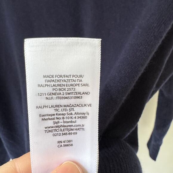 Polo Ralph Lauren Mens Washable Cashmere Sweater Size XS Navy Blue Old Money - Picture 5 of 8